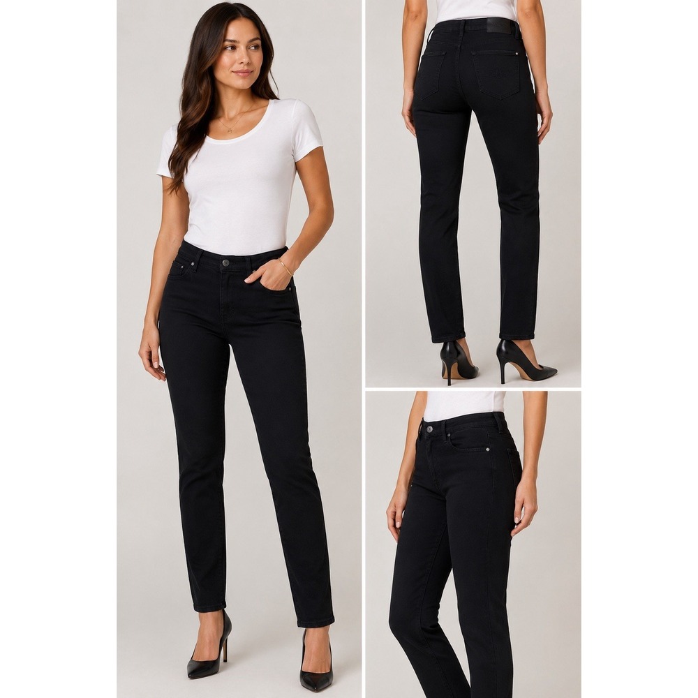 AG Adriano Goldschmied Women's Prima Cigarette Jeans Black Size 27R Stretch